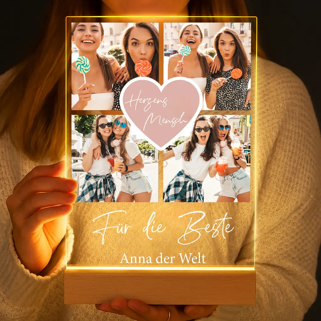 Personalisierte LED-Lampe aus Acrylglas "Fotocollage #2"