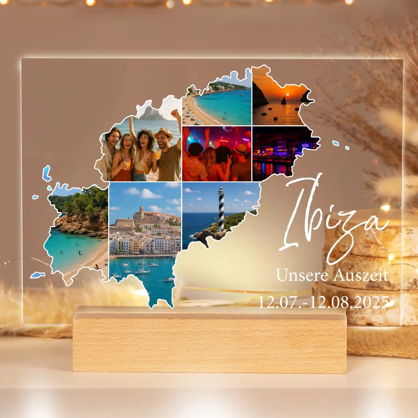 Personalisiertes Bild auf Acrylglas "Unser Urlaub #1"