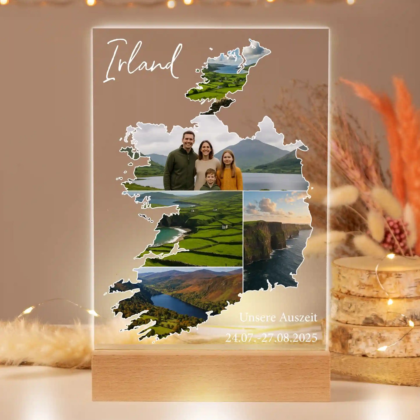 Personalisiertes Bild auf Acrylglas "Unser Urlaub #1"