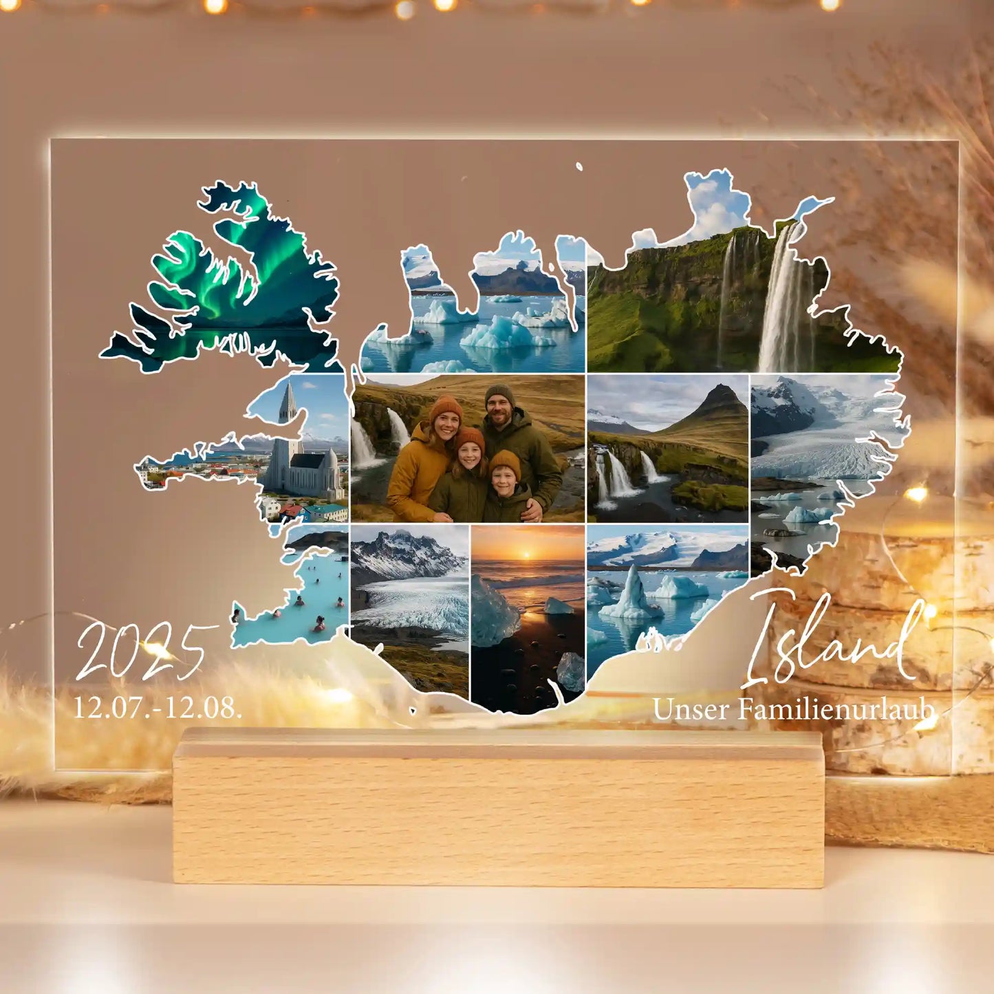 Personalisiertes Bild auf Acrylglas "Unser Urlaub #1"