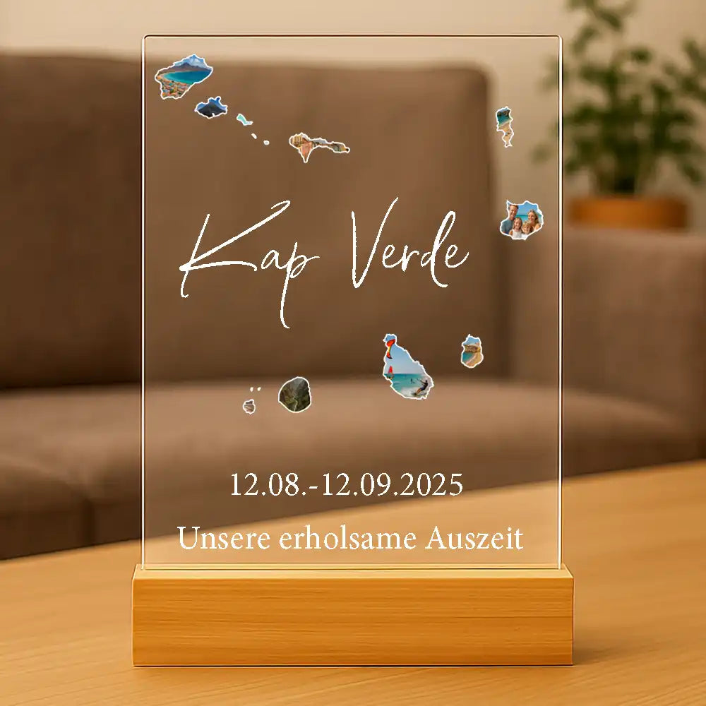 Personalisiertes Bild auf Acrylglas "Unser Urlaub #1"