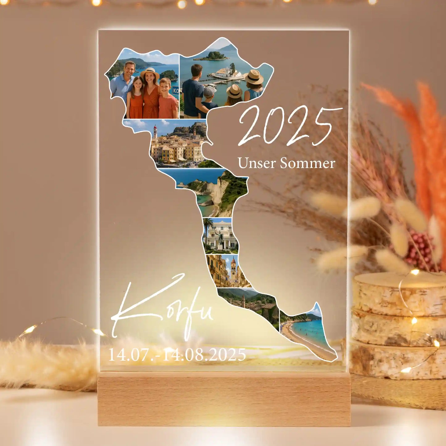 Personalisiertes Bild auf Acrylglas "Unser Urlaub #1"