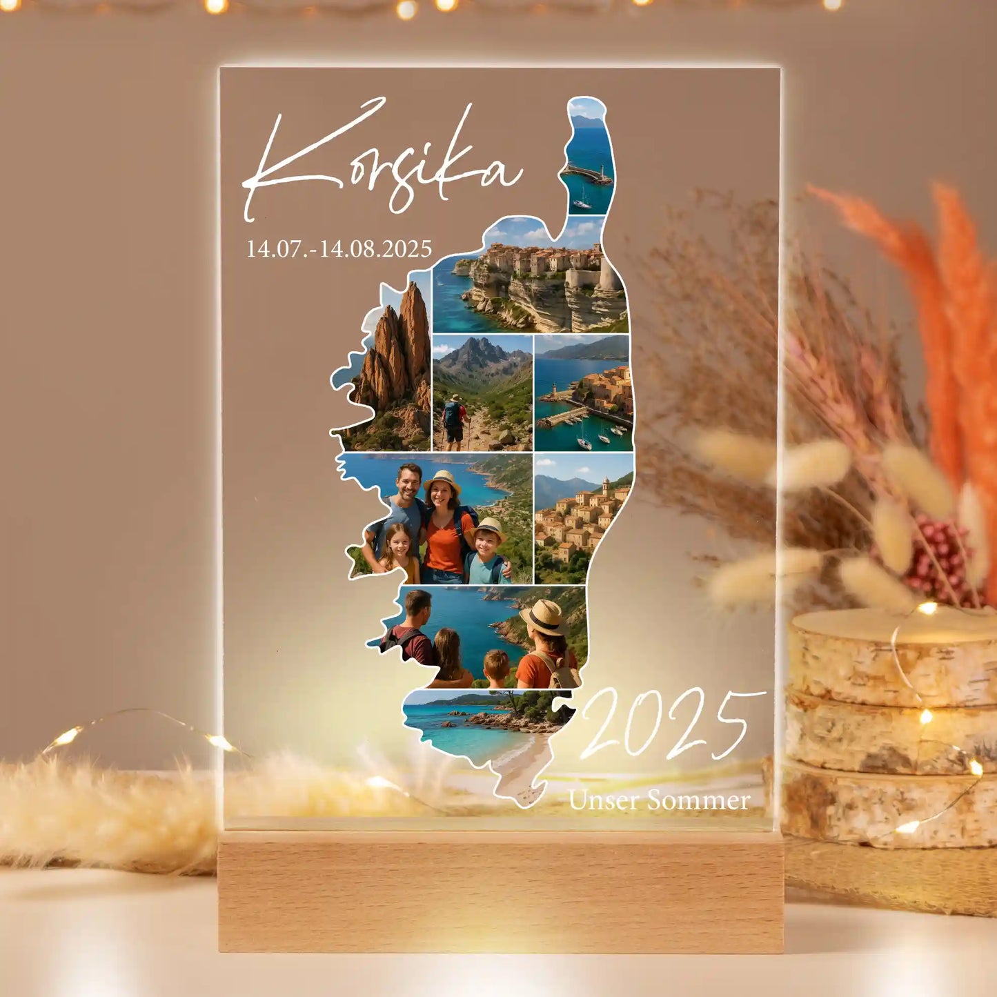 Personalisiertes Bild auf Acrylglas "Unser Urlaub #1"