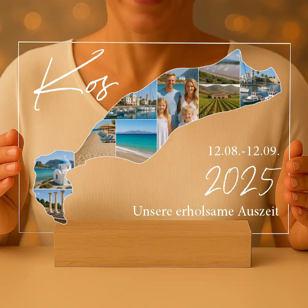 Personalisiertes Bild auf Acrylglas "Unser Urlaub #1"