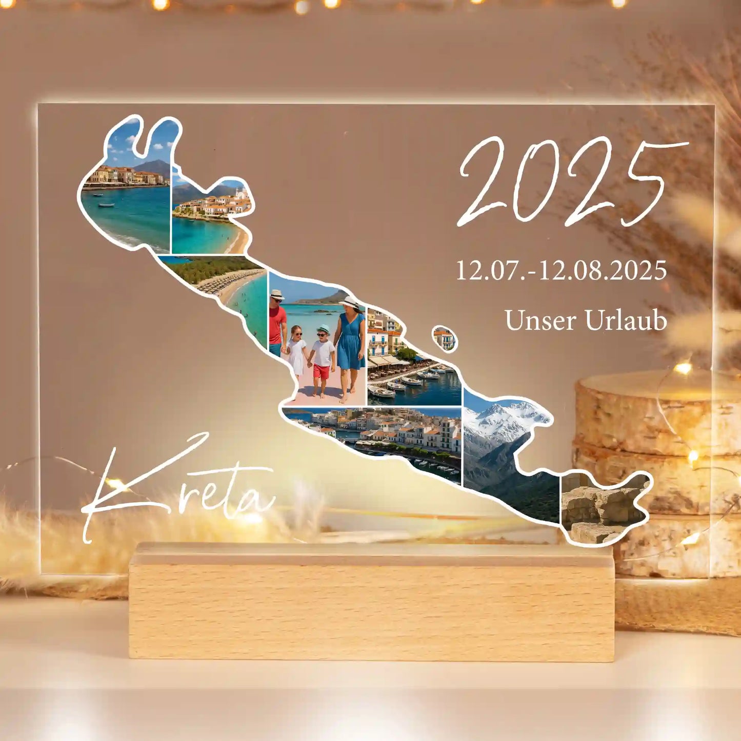 Personalisiertes Bild auf Acrylglas "Unser Urlaub #1"