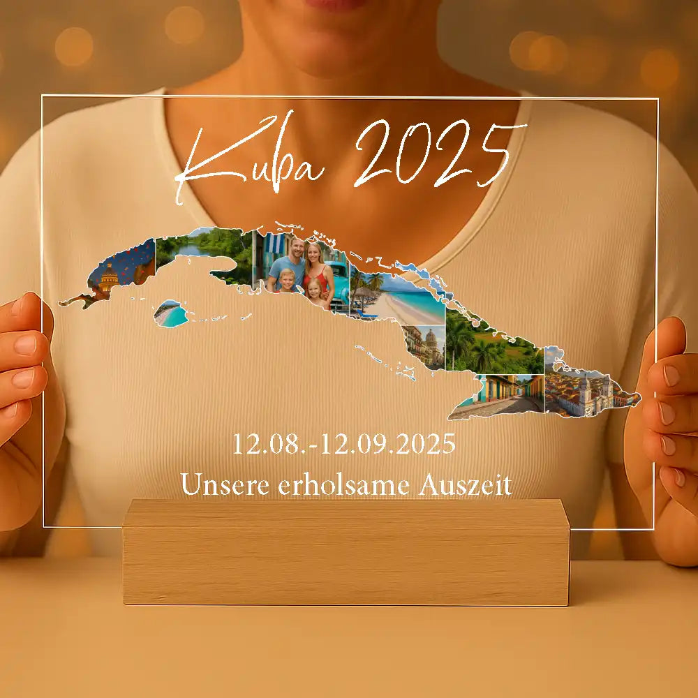 Personalisiertes Bild auf Acrylglas "Unser Urlaub #1"