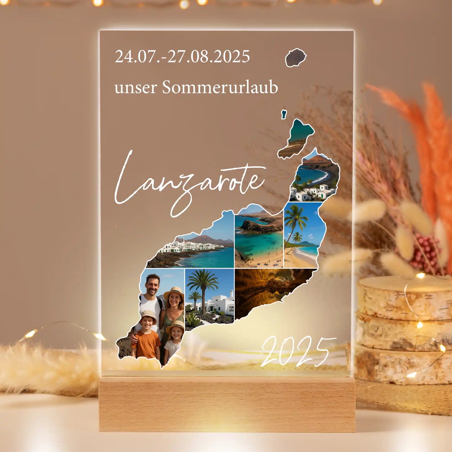 Personalisiertes Bild auf Acrylglas "Unser Urlaub #1"