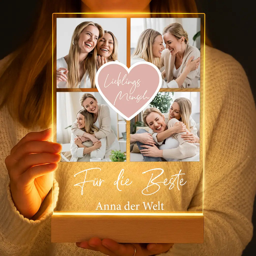 Personalisierte LED-Lampe aus Acrylglas "Fotocollage #2"