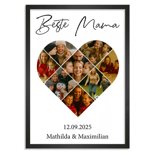 Personalisiertes Poster "Fotocollage #5 Herz"