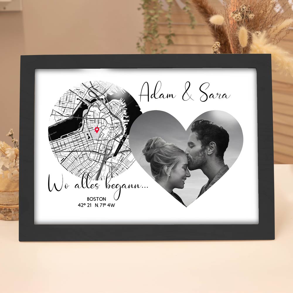 Personalisiertes Poster "Wo alles begann #4" | Deine Stadt - Deine Karte - Deine Liebe | Valentinstagsgeschenk