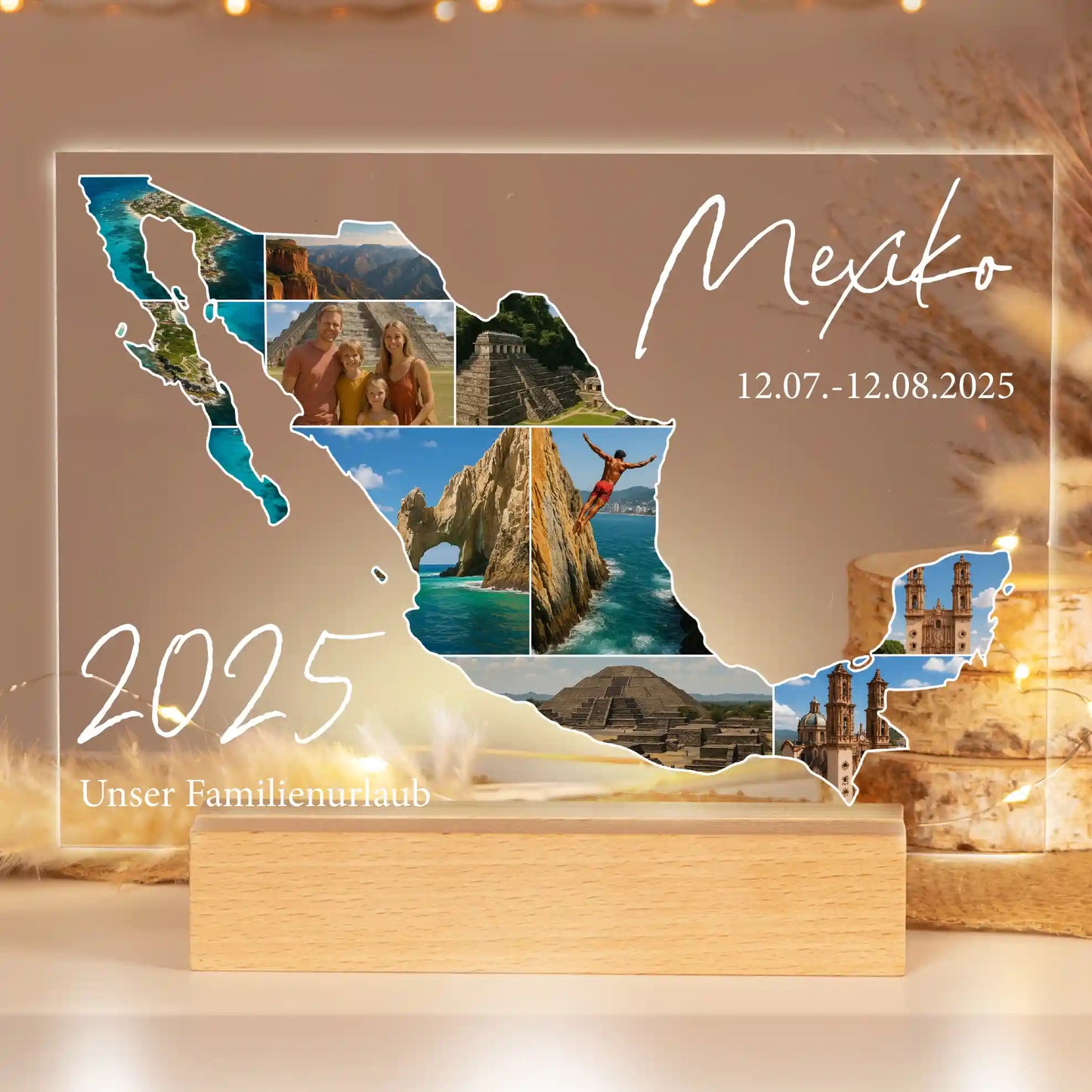 Personalisiertes Bild auf Acrylglas "Unser Urlaub #1"