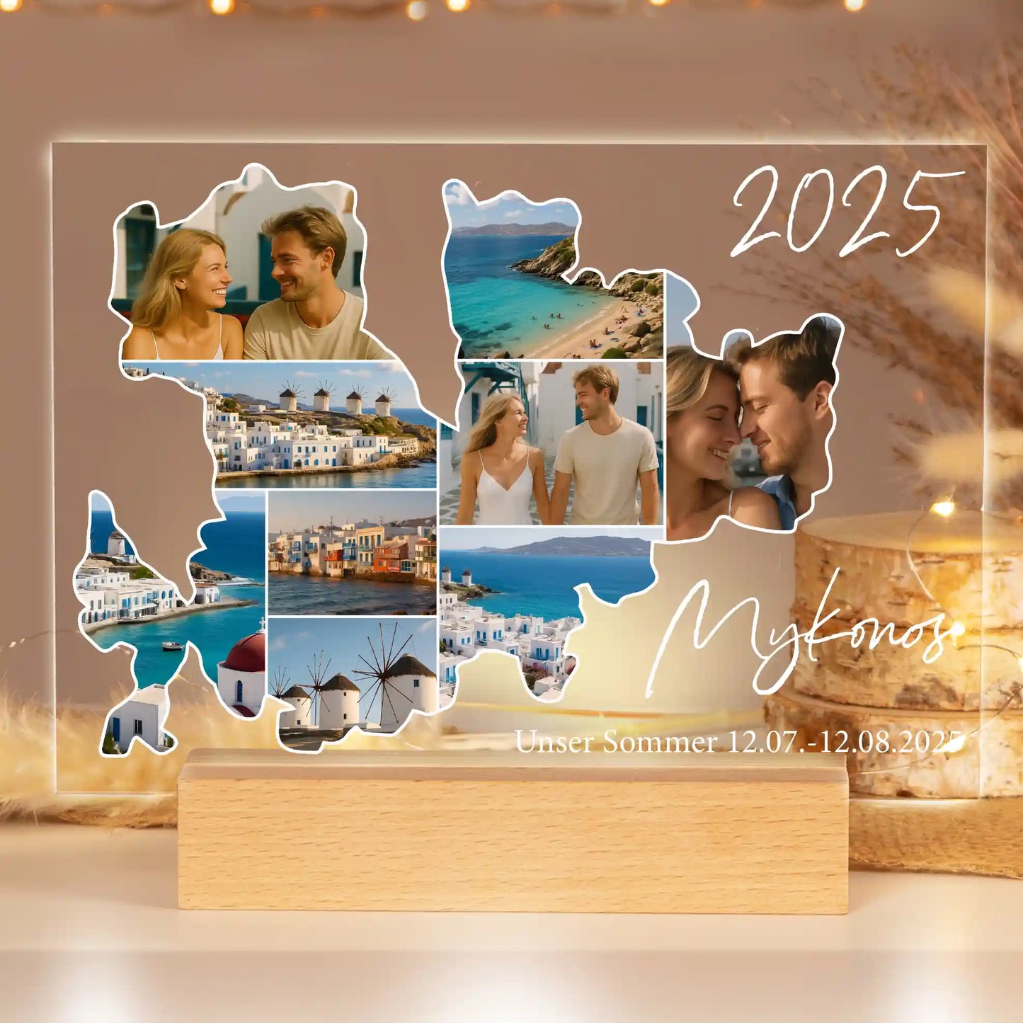 Personalisiertes Bild auf Acrylglas "Unser Urlaub #1"