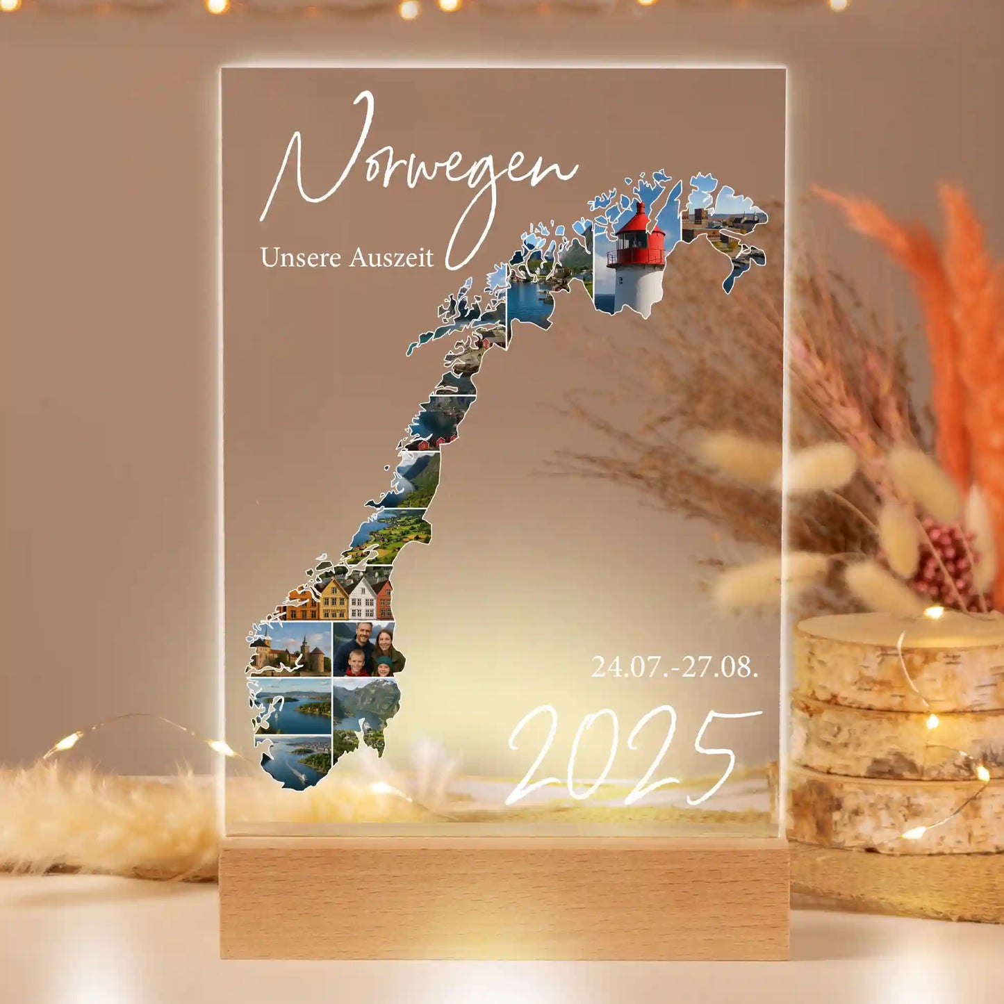 Personalisiertes Bild auf Acrylglas "Unser Urlaub #1"