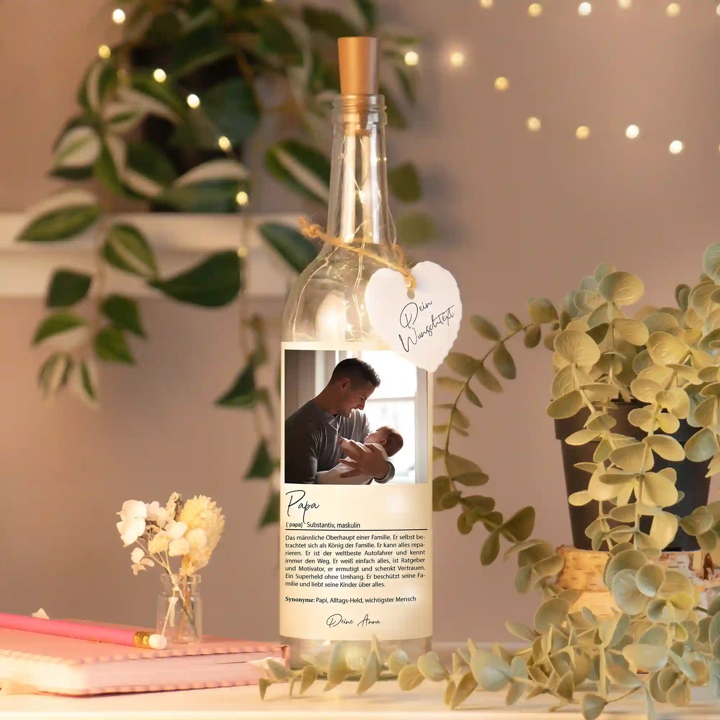 Personalisierte Lichterflasche "Definition"