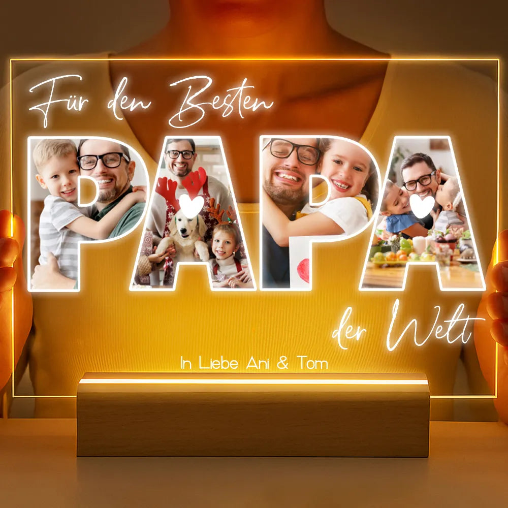 Personalisierte LED-Lampe aus Acrylglas "Fotocollage #3"