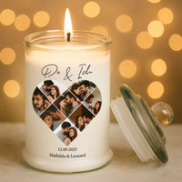 Personalisierte Duftkerze "Fotocollage #5 Herz"