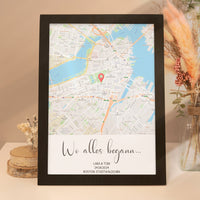 Personalisiertes Poster "Wo alles begann #1" | Deine Stadt - Deine Karte - Deine Liebe | Valentinstagsgeschenk