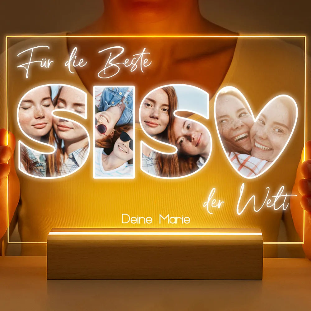 Personalisierte LED-Lampe aus Acrylglas "Fotocollage #3"