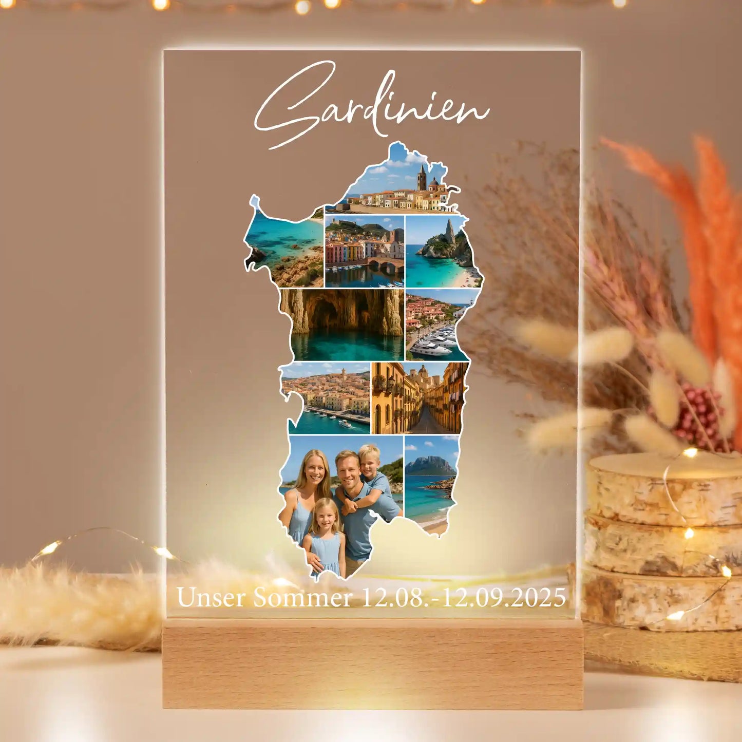 Personalisiertes Bild auf Acrylglas "Unser Urlaub #1"