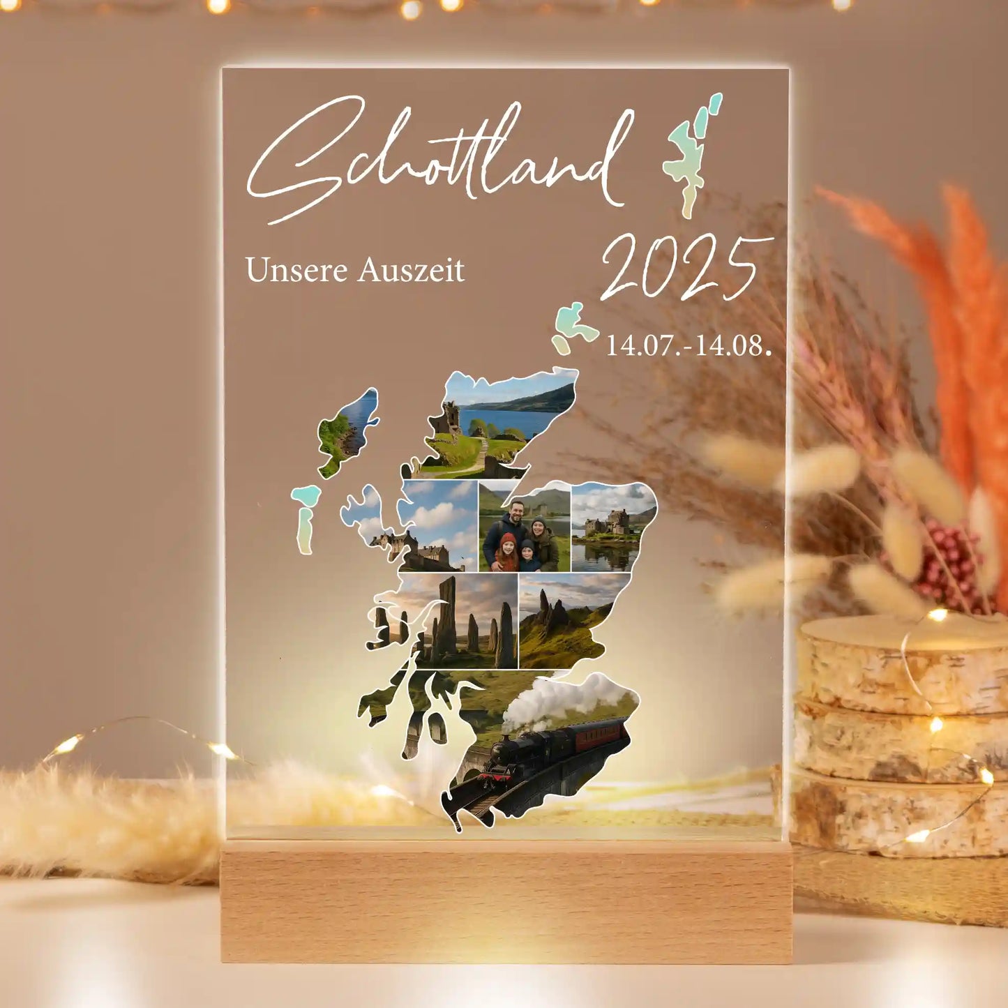 Personalisiertes Bild auf Acrylglas "Unser Urlaub #1"