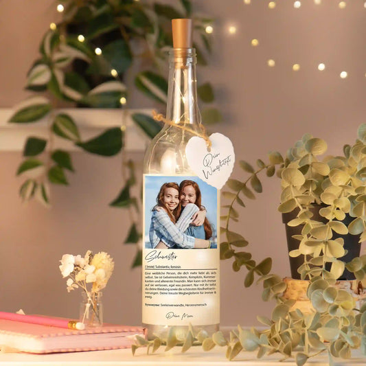 Personalisierte Lichterflasche "Definition"