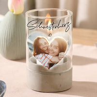 Personalisiertes Windlicht "Fotocollage #5 Herz"