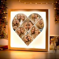 Beleuchteter Bilderrahmen inkl. personalisiertem Bild "Fotocollage #5 Herz"