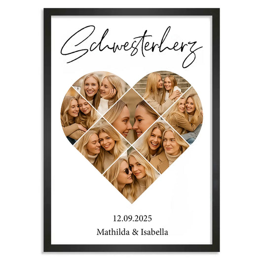 Personalisiertes Poster "Fotocollage #5 Herz"
