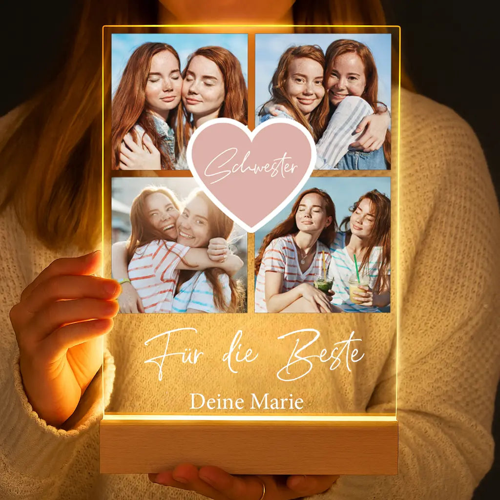 Personalisierte LED-Lampe aus Acrylglas "Fotocollage #2"