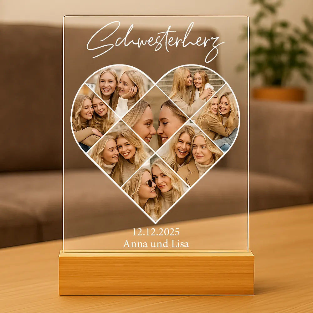 Personalisiertes Bild auf Acrylglas "Fotocollage #5 Herz"