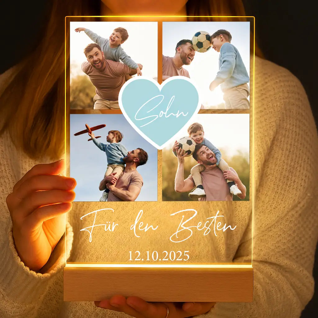 Personalisierte LED-Lampe aus Acrylglas "Fotocollage #2"