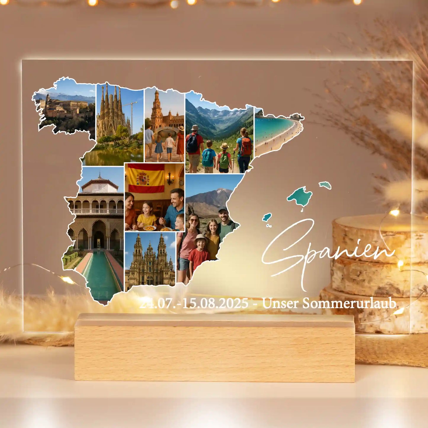Personalisiertes Bild auf Acrylglas "Unser Urlaub #1"