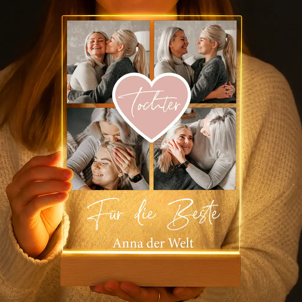 Personalisierte LED-Lampe aus Acrylglas "Fotocollage #2"