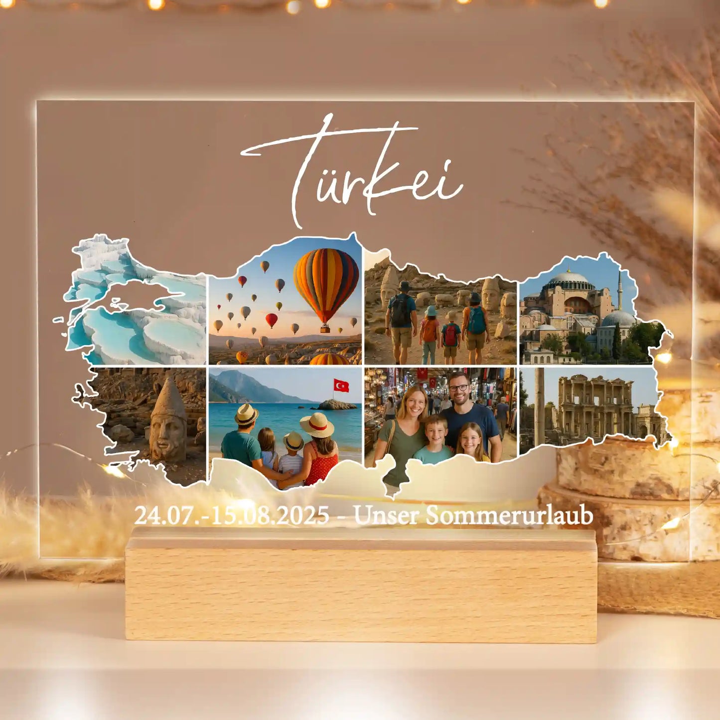 Personalisiertes Bild auf Acrylglas "Unser Urlaub #1"