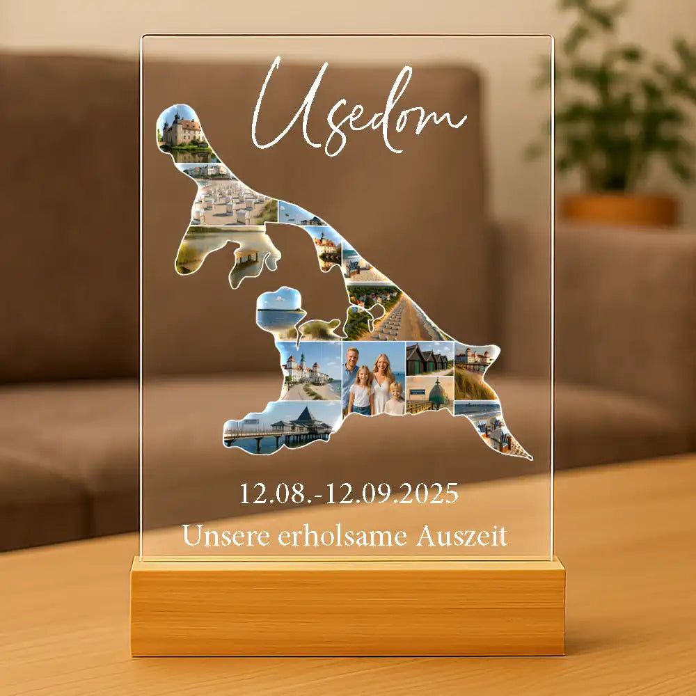 Personalisiertes Bild auf Acrylglas "Unser Urlaub #1"