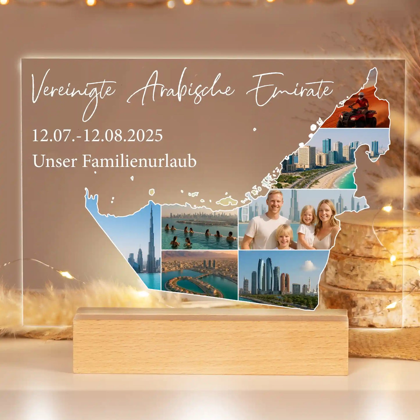 Personalisiertes Bild auf Acrylglas "Unser Urlaub #1"