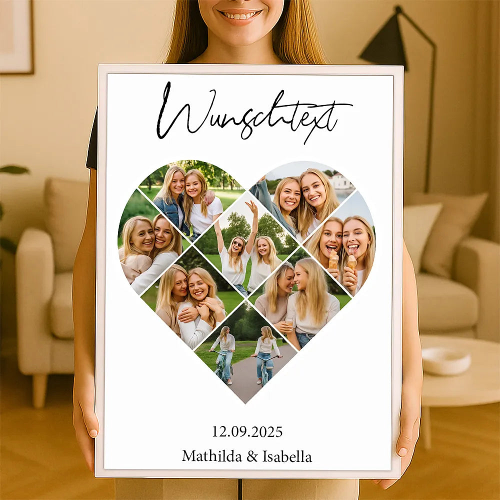 Personalisiertes Wandbild "Fotocollage #5 Herz"