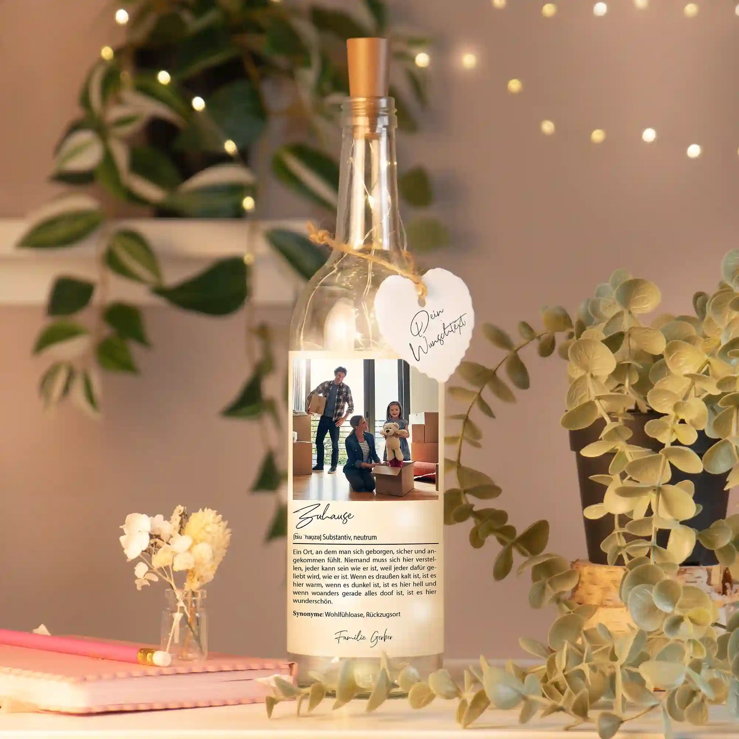 Personalisierte Lichterflasche "Definition"