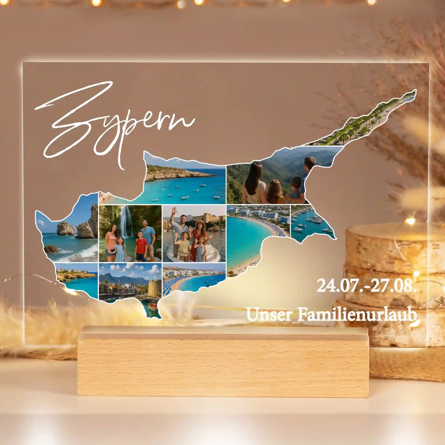Personalisiertes Bild auf Acrylglas "Unser Urlaub #1"