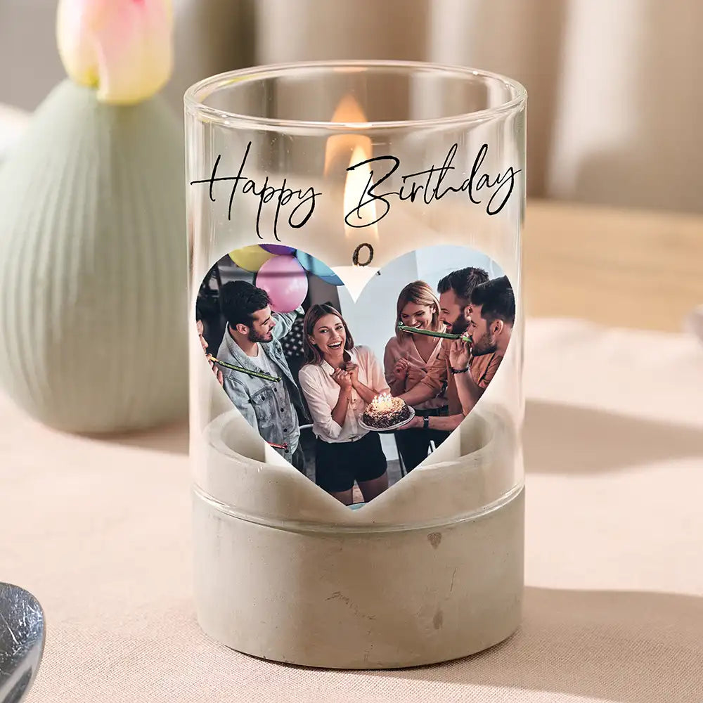 Personalisiertes Windlicht "Fotocollage #5 Herz"