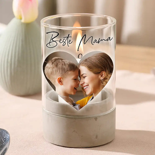 Personalisiertes Windlicht "Fotocollage #5 Herz"