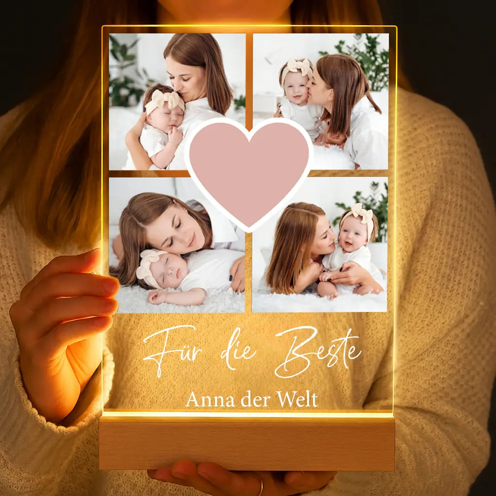 Personalisierte LED-Lampe aus Acrylglas "Fotocollage #2"