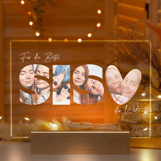 Personalisierte LED-Lampe aus Acrylglas "Fotocollage #3"