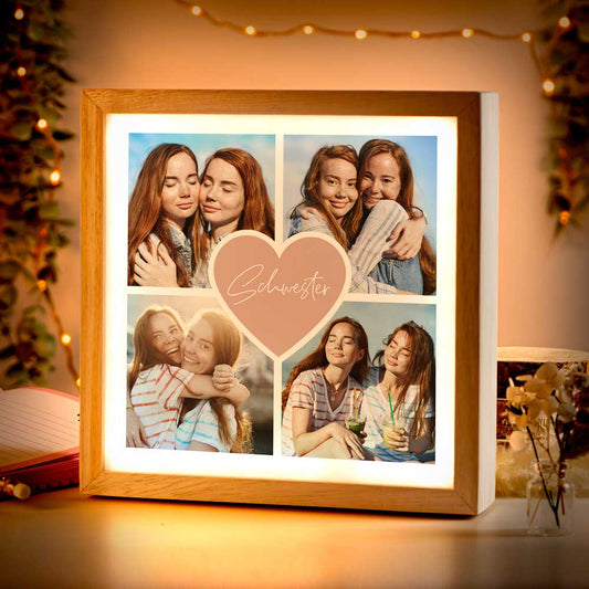 Beleuchteter Bilderrahmen inkl. personalisiertem Bild "Fotocollage #2"