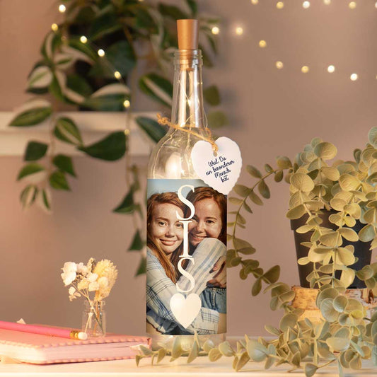 Personalisierte Lichterflasche "Dein Foto #1"