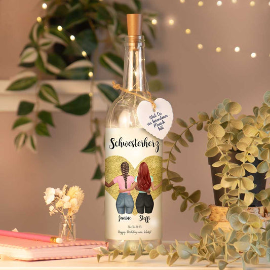 Personalisierte Lichterflasche "Mädchen Mädchen"