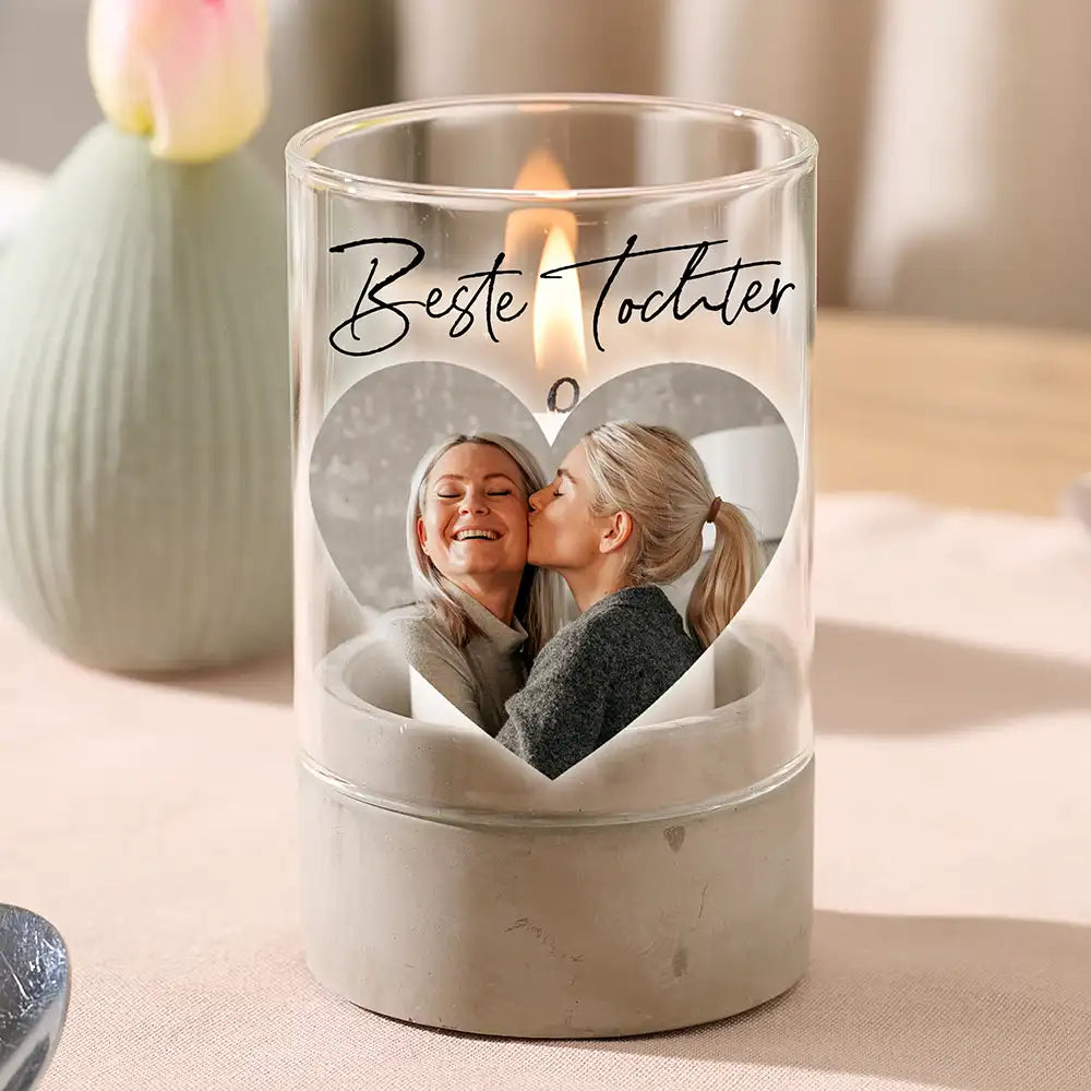 Personalisiertes Windlicht "Fotocollage #5 Herz"